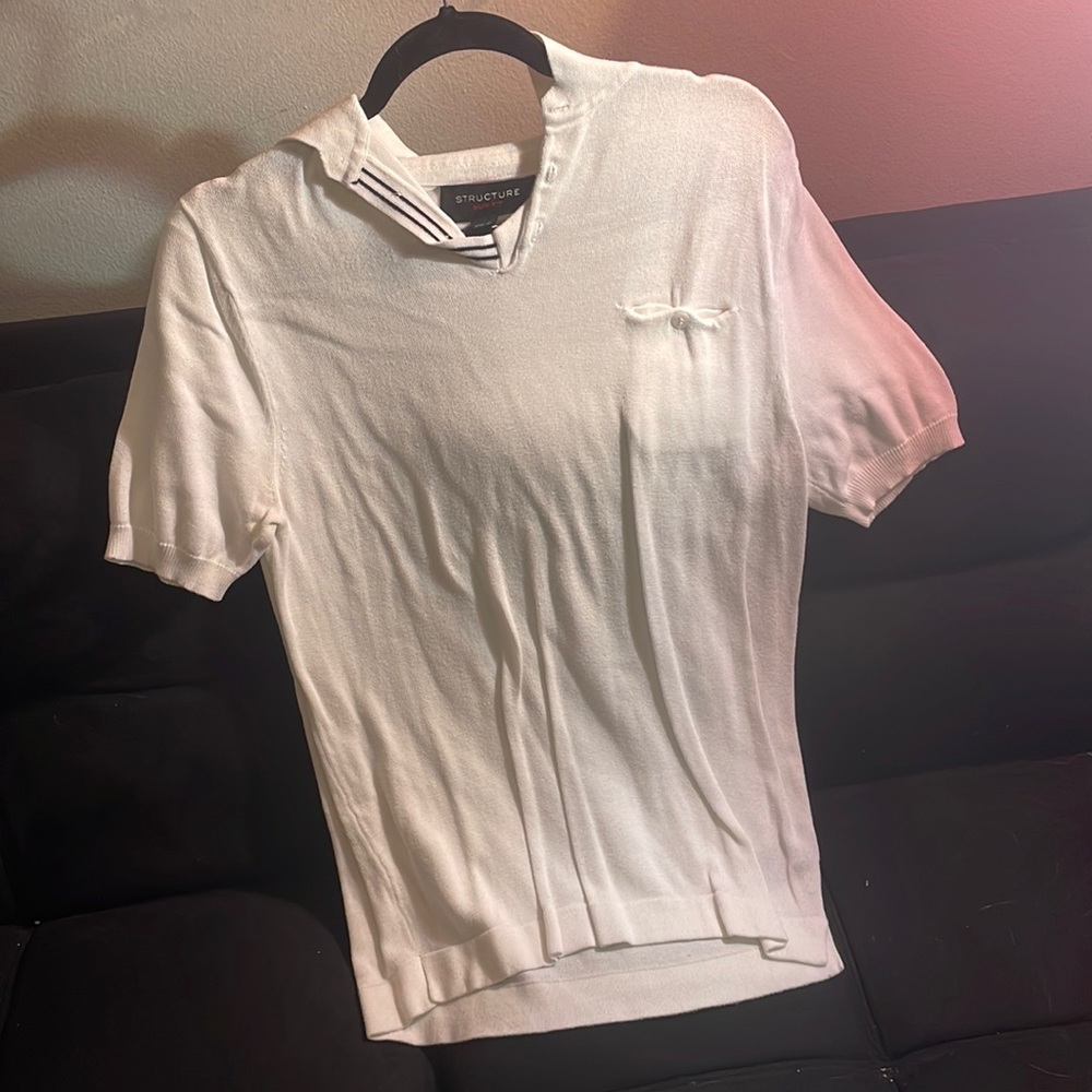 Structure Slim-Fit Men’s Polo Shirt (Size S, White, Like New)